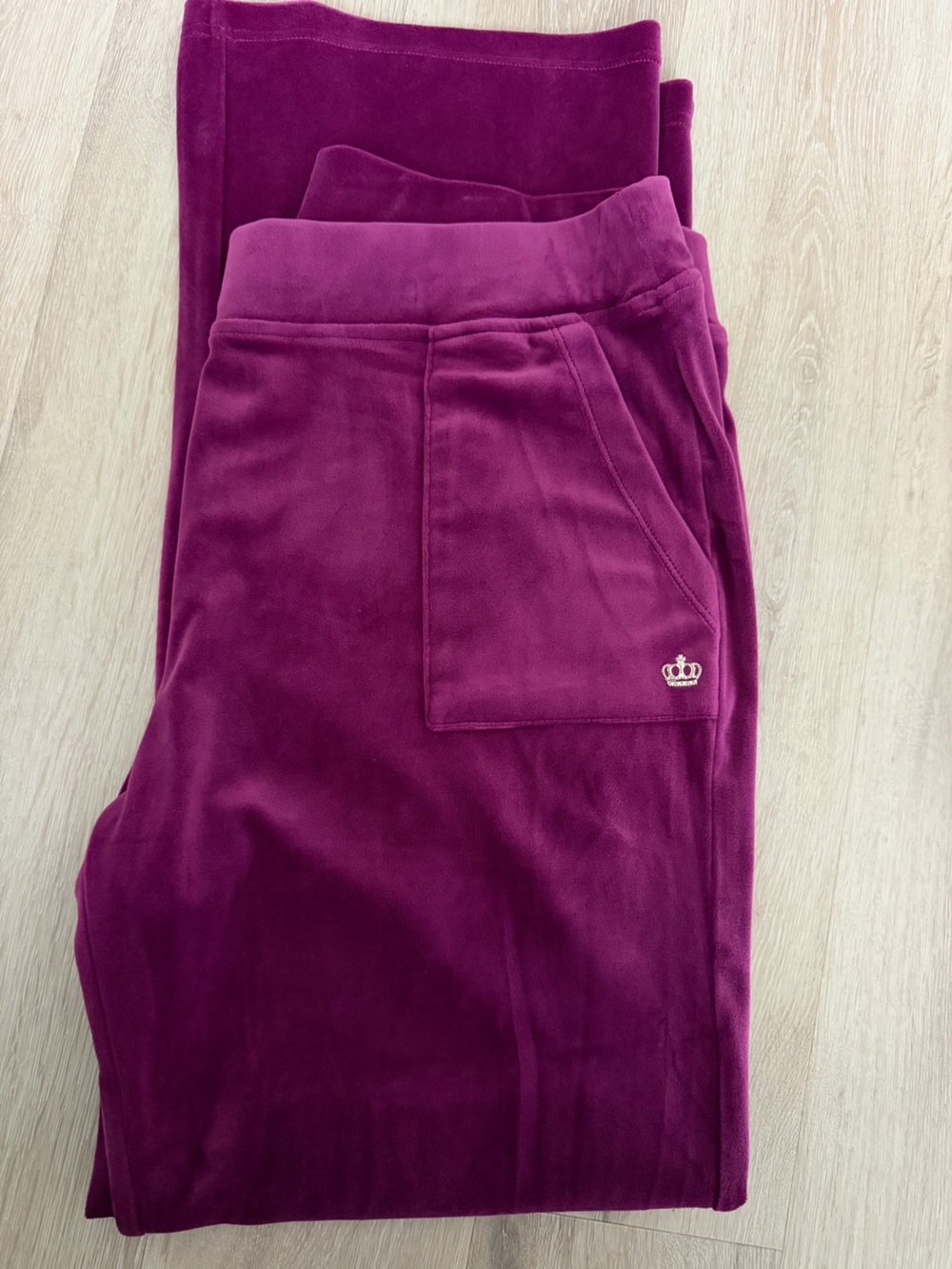 Juicy Couture Velour Jogger Pants & Sweater in Deep Berry